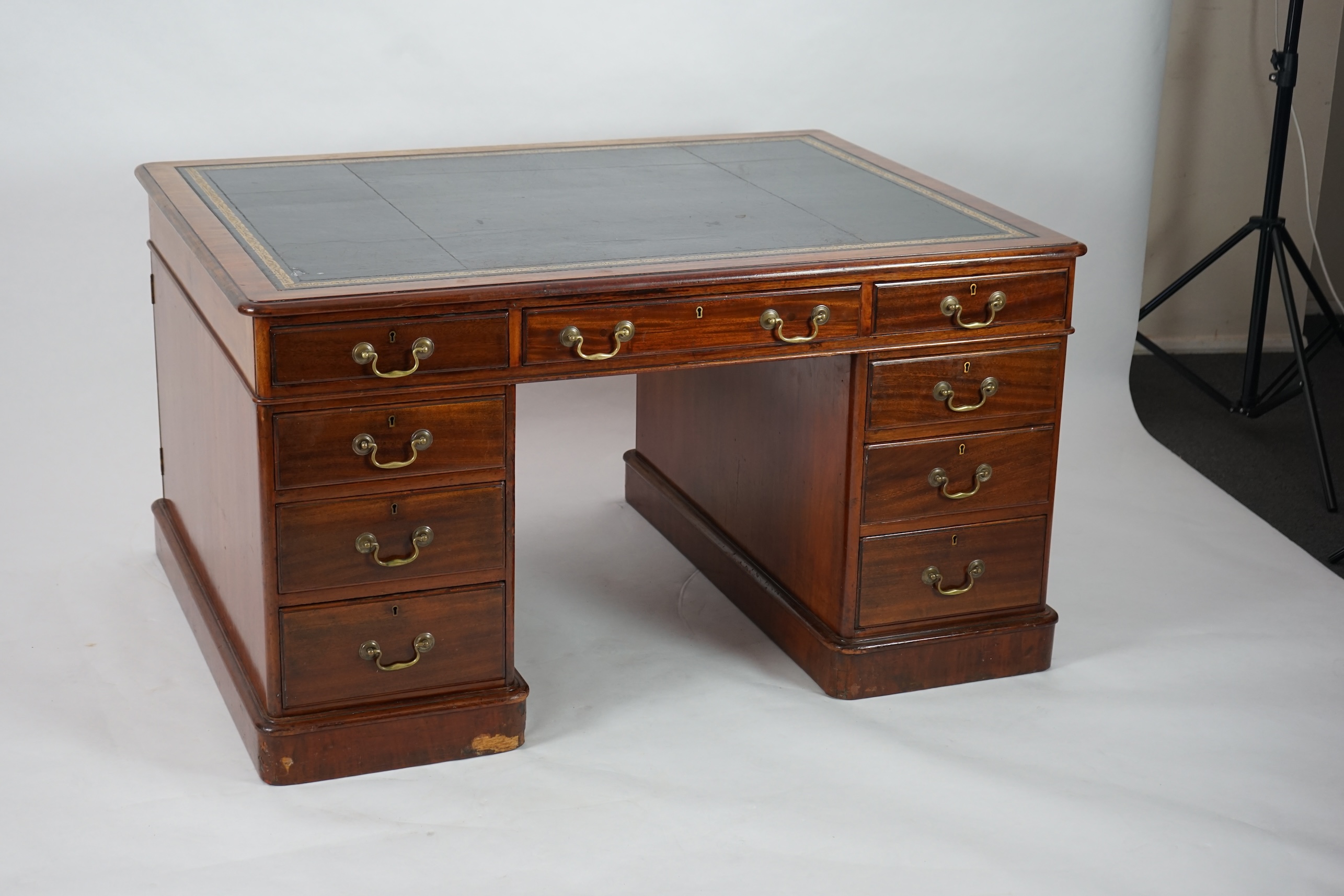 A Victorian mahogany partner's desk